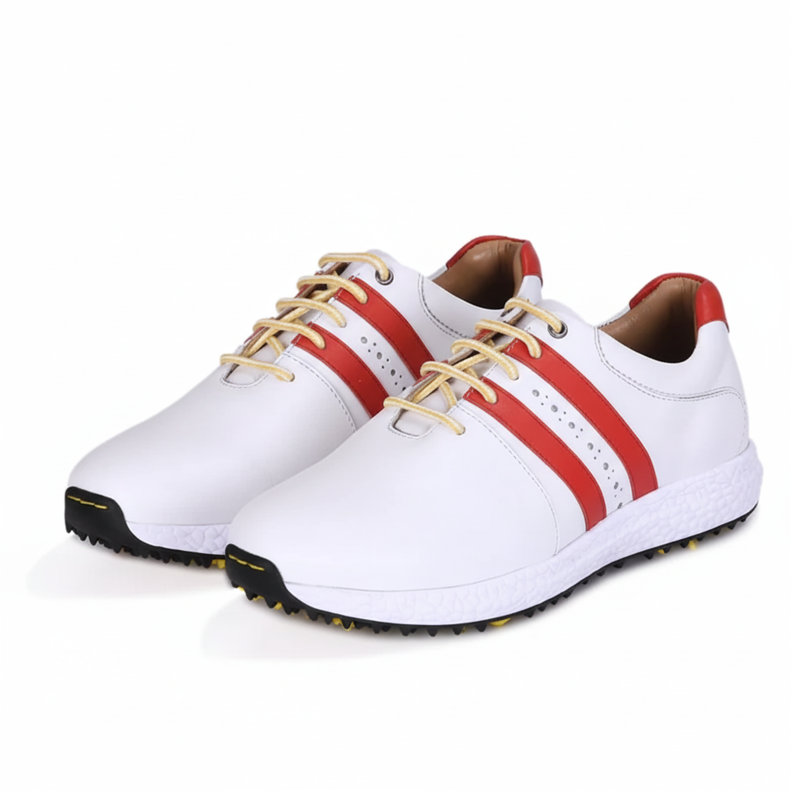 HITCARO® Golf Shoe | Light Weight | Waterproof | White/Red | Golf Shoe With Type LACE UP